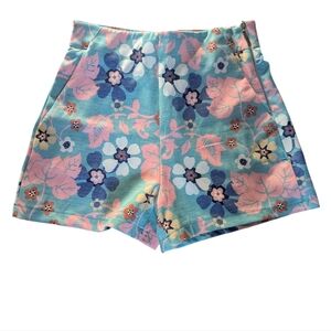 Woman's BNWT bebe Plus Blue and Pink Floral High Waist Shorts- Size Small